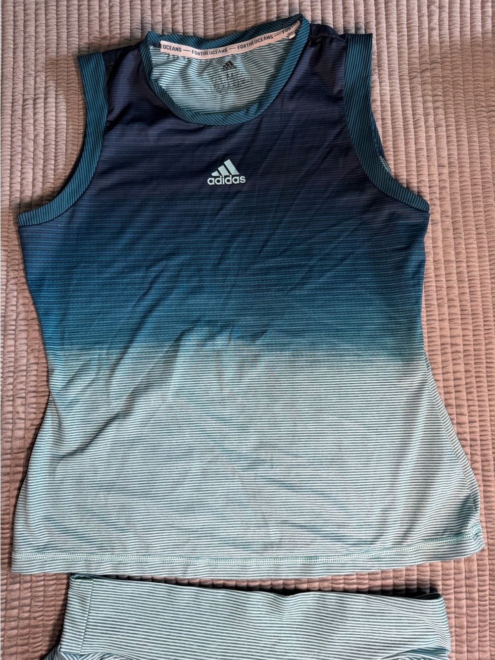 Adidas Parley Ombre Blue Sleeveless Athletic Tank Sz MED